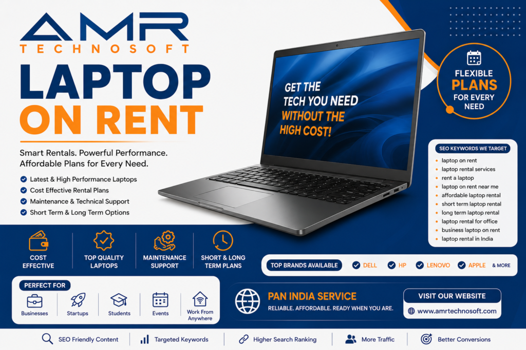 AMR Technosoft Private Limited which one of the best slolution Laptop on Rent