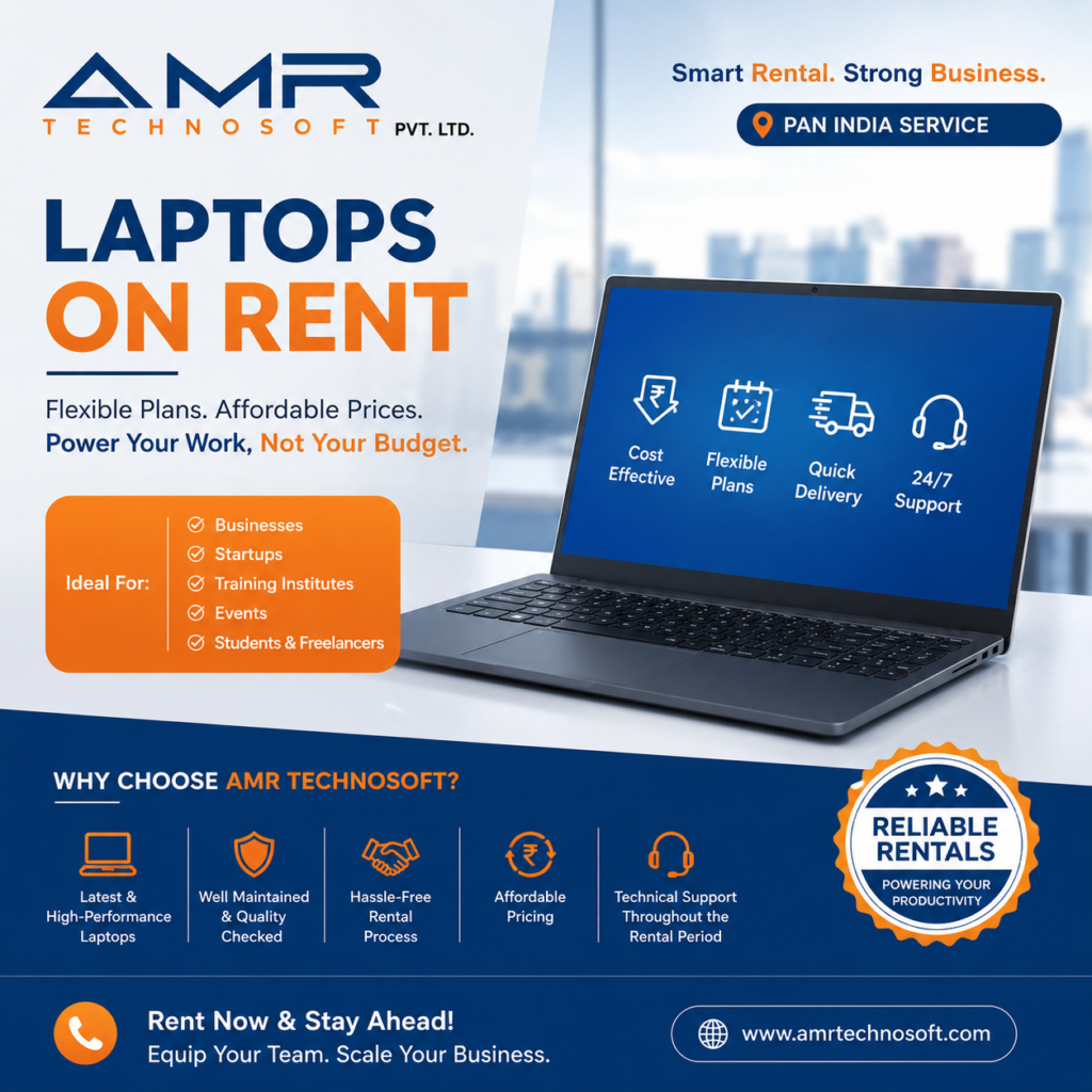 AMR Technosoft private Limited is a leading laptop on rent in Noida